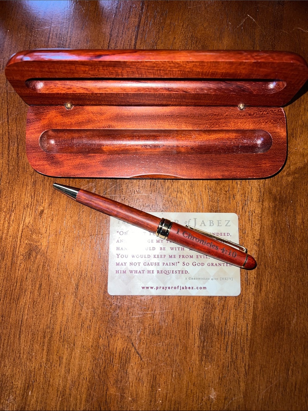Wood Finish Ballpoint Pen with Matching Wood Case